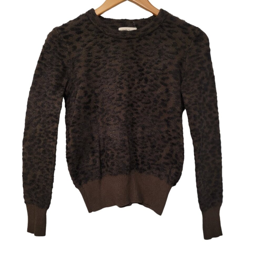 For the Republic Sweater Furry Animal Print Soft Long Sleeve Womens XS EUC